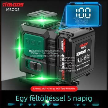 12-soros lézeres vízszintező, önszintező, kültéri használatra, falra szerelhető, infravörös lézer