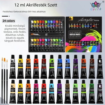 Obes akril- és gouache pigment készlet, műanyag csomagolás, művészeti festéshez