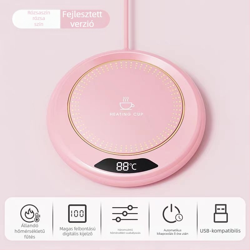 Bögre melegítő alap állítható hőmérséklettel (állandó hőmérséklet, hálózati táplálás, mechanikus vezérlés, automatikus kikapcsolás, kör alakú forma, műanyag ház)
