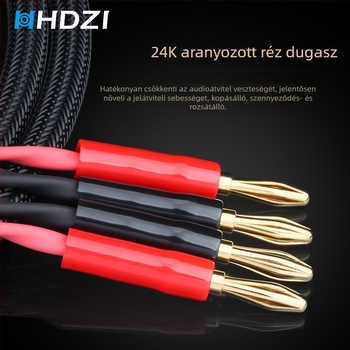 HiFi hangsugárzó-kábel – aranyozott, oxigénmentes rézmaggal, tiszta réz, az erősítő és hangfalak közötti csatlakozáshoz, CCC tanúsítvány
