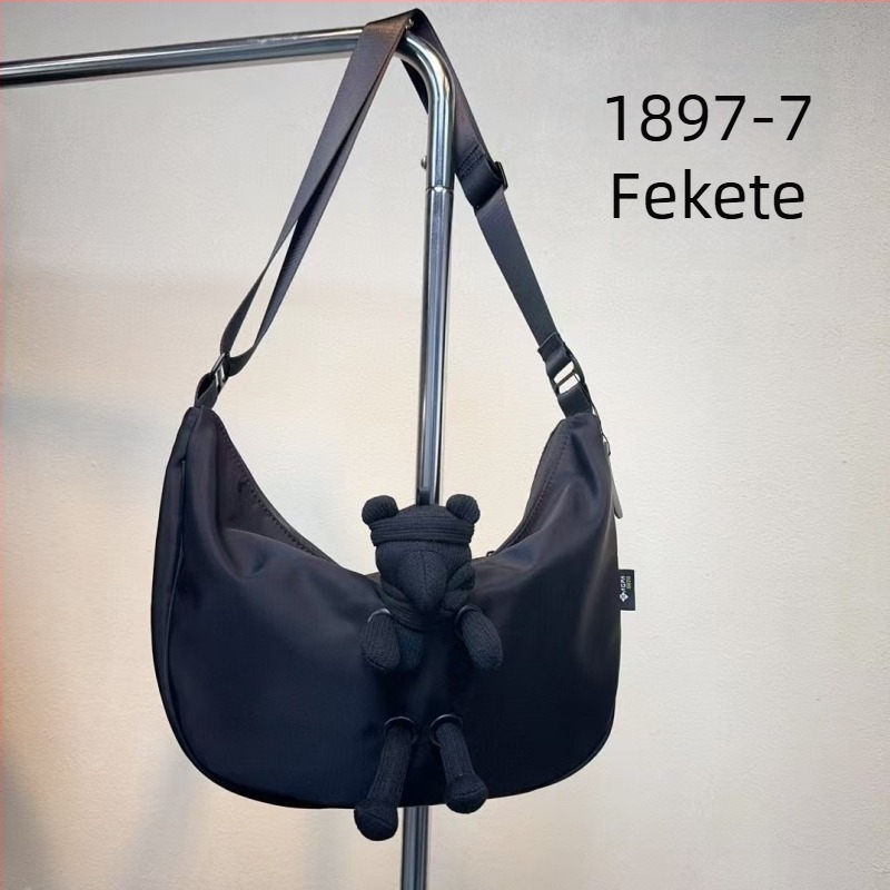 Leopárd mintás vászon crossbody táska zipzárral és belső rekeszekkel
