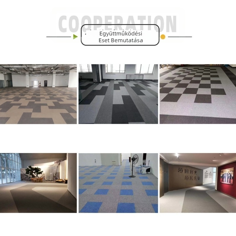 Iroda szőnyeg PVC-ből, négyzet alakú padlómat, gépi szövésű, polipropilén rost 51–60%