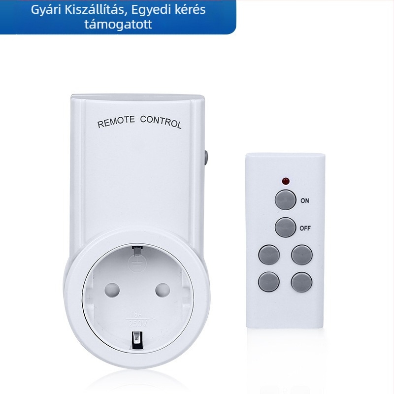 Európai szabványú távvezérlésű aljzat tanuló funkcióval, Eight Bar, CE, réz, 16A, 120V AC