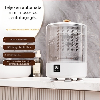 Mini mosógép integrált mosás és szárítás funkcióval, vezeték nélküli hordozható készülék fehérneműk és zoknik számára (Ry-002, 5V, 15W, USB töltés, <2 óra)