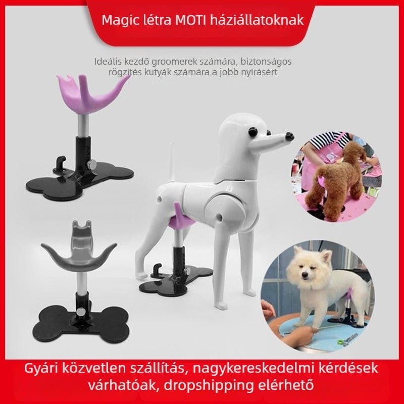 Állítható szilikonból készült kutyaállvány, szív alakú kis pad a gondozáshoz