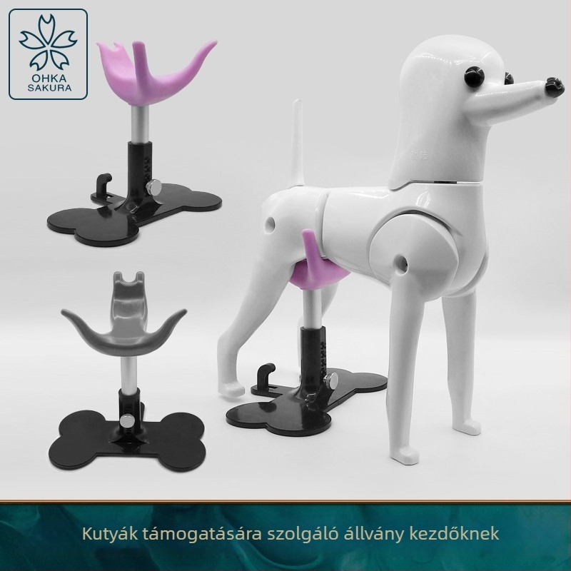 Állítható szilikonból készült kutyaállvány, szív alakú kis pad a gondozáshoz