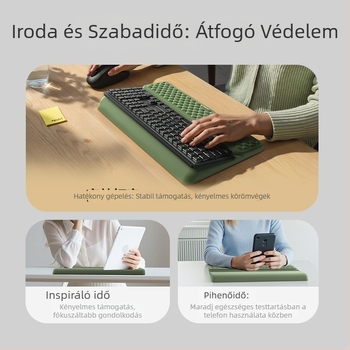 Integrált billentyűzet-támasz, memóriahabos csuklótámasz, egyoldalas, csúszásmentes, STK01