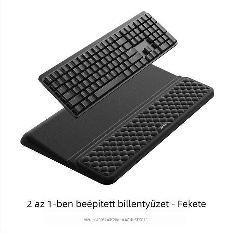 Integrált billentyűzet-támasz, memóriahabos csuklótámasz, egyoldalas, csúszásmentes, STK01