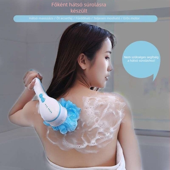 Hosszú nyélű elektromos fürdőmasszírozó kefe, hámlasztó, 3 fokozat, modell 202211, Weile