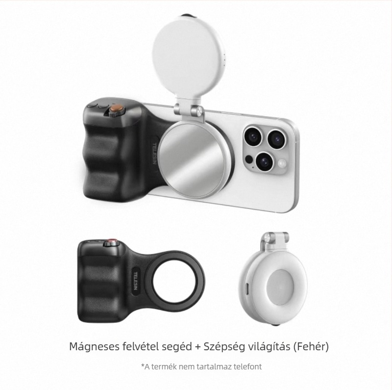 MagSafe fotózási fogantyú okostelefonhoz – mágneses rögzítés, vezeték nélküli Bluetooth-vezérlés, képstabilizáció, ABS burkolat, kompatibil Apple és Android