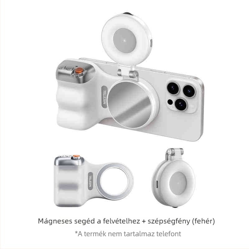 MagSafe fotózási fogantyú okostelefonhoz – mágneses rögzítés, vezeték nélküli Bluetooth-vezérlés, képstabilizáció, ABS burkolat, kompatibil Apple és Android