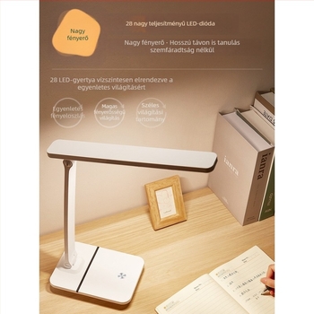 LED Kis asztali lámpa tanuláshoz – szemvédelem, USB-tápellátás, újratölthető, hangvezérlésű kapcsoló, PC+ABS árnyékoló (CRI ≥95)