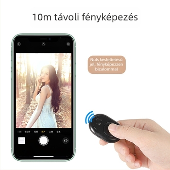 Android és iOS-kompatibil Bluetooth távirányító, univerzális a szelfikhez és videófelvételekhez, 6-gombos tremolo modell, Vernon, ABS anyag, tömeg 15 g