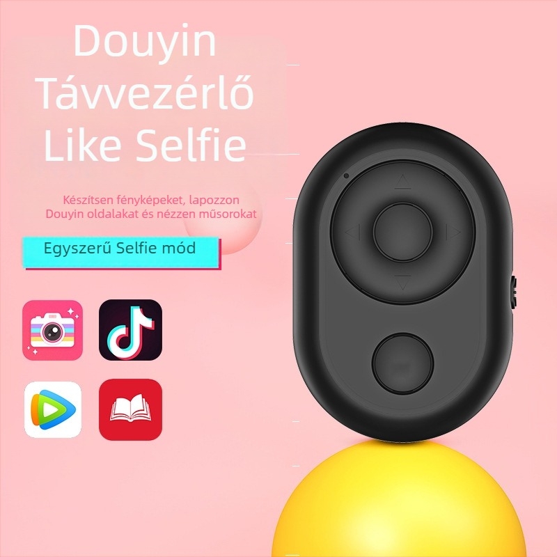 Android és iOS-kompatibil Bluetooth távirányító, univerzális a szelfikhez és videófelvételekhez, 6-gombos tremolo modell, Vernon, ABS anyag, tömeg 15 g