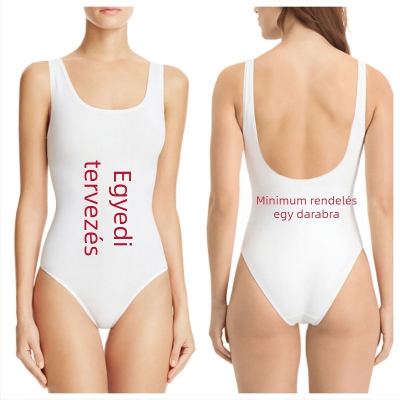 Női egyrészes fürdőruha mintás, hátul nyitott, körkörös nyakú, magas rugalmasság