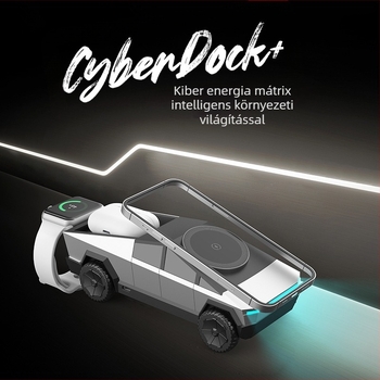 Asztali 3 az 1-ben vezeték nélküli töltő telefonhoz, órához és fülhallgatóhoz mágneses töltéssel, QC3.0, 15W