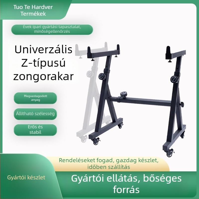 Z-típusú elektromos zongora állvány kerekekkel, fém váz, állítható hosszúság