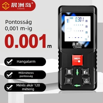 Kézi lézeres távolságmérő – beltéri használatban, (tartomány 0,05–120 m, pontosság ±3 mm, modell LDM-C120)