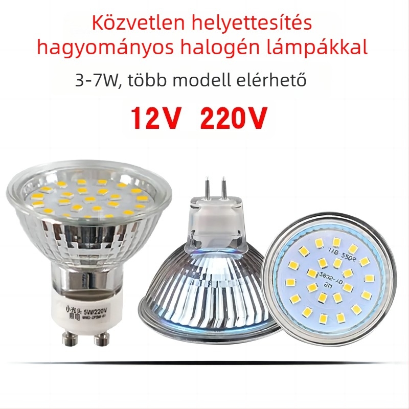 LED pohár-lámpa mennyezeti spot, 60x2835 LED, Sanan Optoelectronics, bemeneti feszültség 12V/220V, színhőmérséklet 3000–6000K
