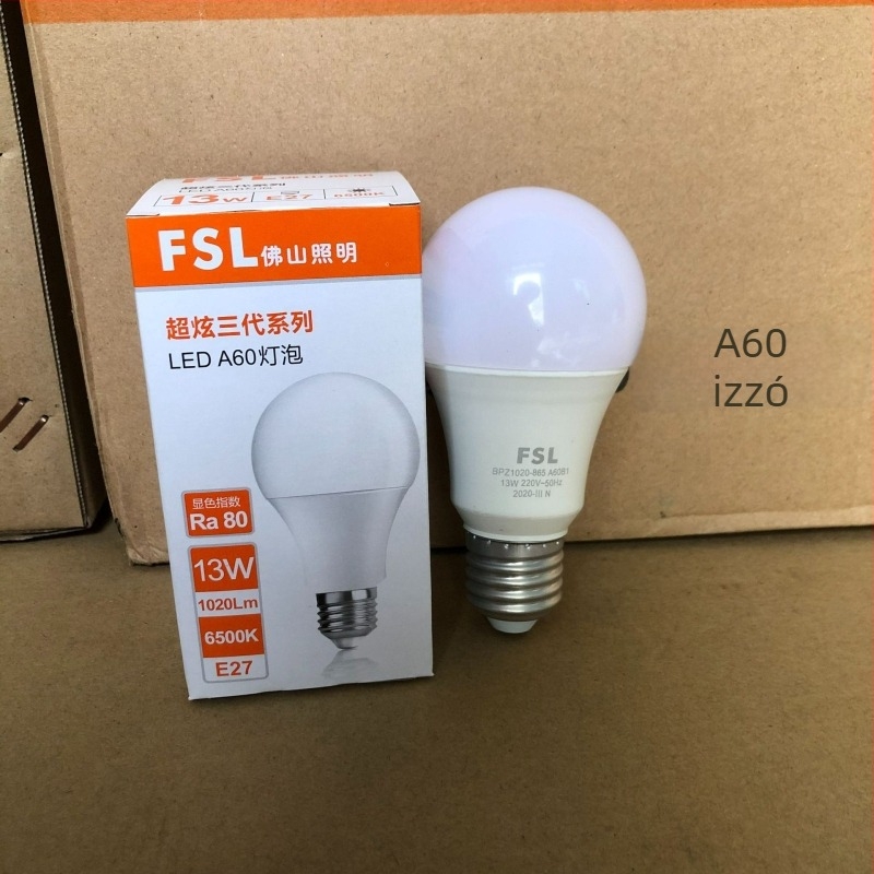 FSL LED izzó, kompatibilis E27/B22, 13W, 1020 lm, CRI 85, élettartam 15000 h