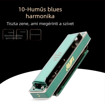 Harmonika EASTTOP PR020 – Blues, 10 lyuk, rozsdamentes acél fedél, anyaga hangnyílás: gyanta, műanyag dobozos csomagolás
