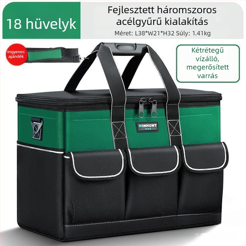 Elektromos szerszámkészlet tároló táskával – négyzet alakú dizájn, multifunkcionális, tartós