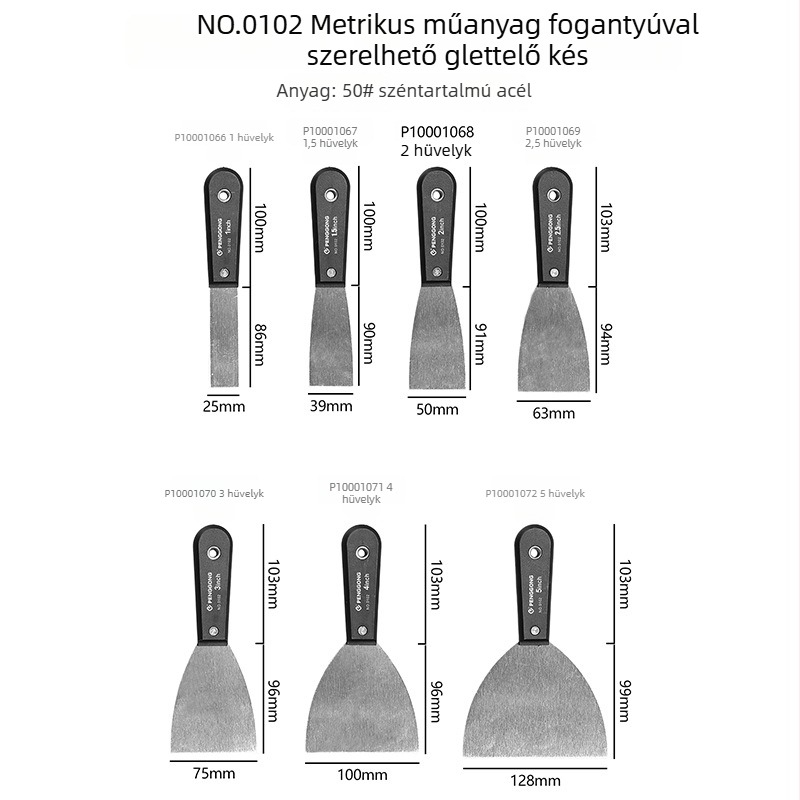 Penggong magas szén‑tartalmú acél tömítő kés, penge falak festék eltávolítására, vastag penge