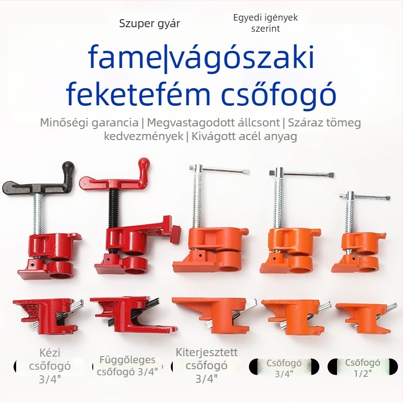 F alakú szorító fa- és kőiparhoz — korlátlan szorítási tartomány, súly 1,4