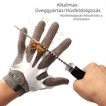 Vágásvédő kesztyűk 316 rozsdamentes acélgyűrűkkel, 9. szintű vágásállósággal, állatvágásra, kertészkedésre és magas kockázatú munkákhoz