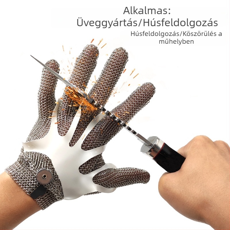 Vágásvédő kesztyűk 316 rozsdamentes acélgyűrűkkel, 9. szintű vágásállósággal, állatvágásra, kertészkedésre és magas kockázatú munkákhoz