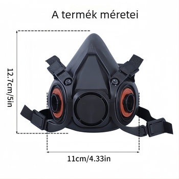 Gumi gázmaszk ipari por, sprayfestés, növényvédőszerek és vegyi gázok elleni védelem