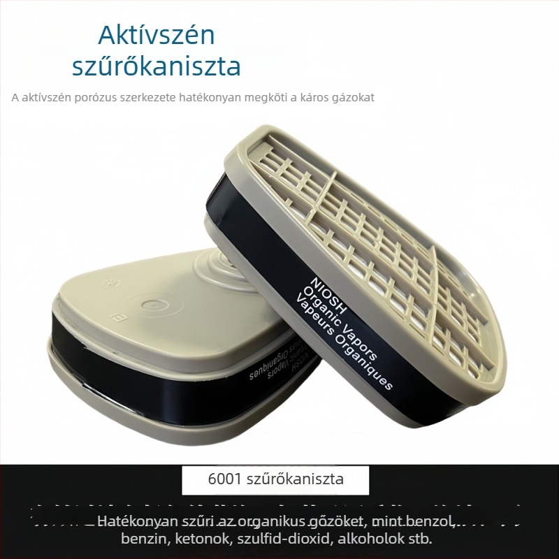 Gumi gázmaszk ipari por, sprayfestés, növényvédőszerek és vegyi gázok elleni védelem