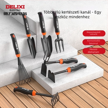Delixi Electric kertészeti ásó készlet, szénacél, három darabos készlet kerthez, virágágyásokhoz és strand használatra