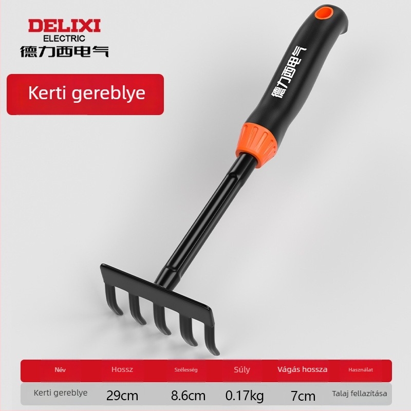 Delixi Electric kertészeti ásó készlet, szénacél, három darabos készlet kerthez, virágágyásokhoz és strand használatra