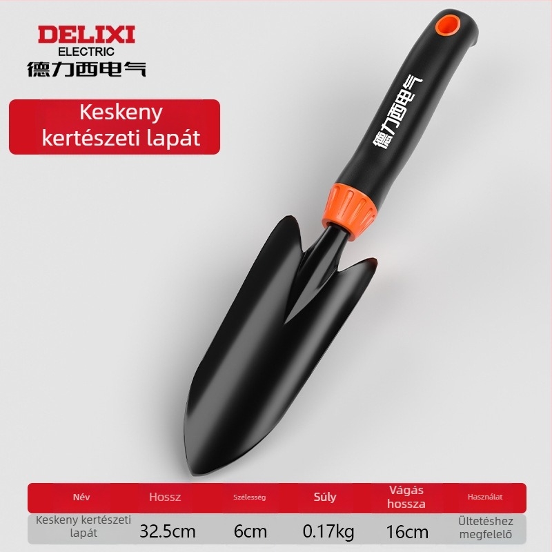 Delixi Electric kertészeti ásó készlet, szénacél, három darabos készlet kerthez, virágágyásokhoz és strand használatra