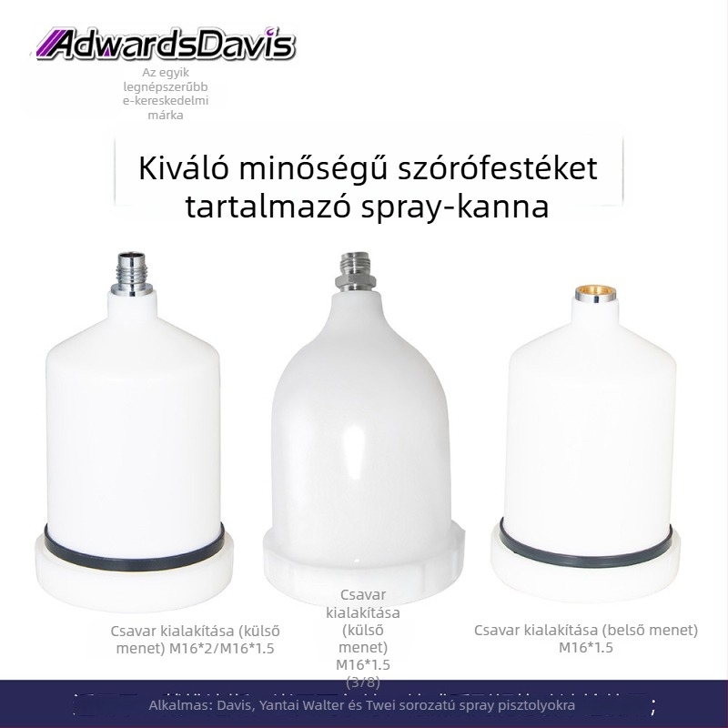 AdwardsDavis Pneumatikus spray pisztoly tartozék M16x2 és M16x1.5 menetességgel, 600 ml kapacitás, GFG TT GTI sorozat