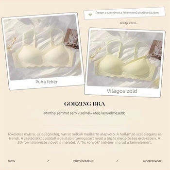 Sima vezeték nélküli melltartó vékony puha támasztékkal, 3/4 kosár, Nylon anyag spandex béléssel (<30%), rögzített dupla vállpántok, hátsó három sor kapocs