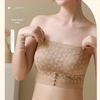Váll nélküli csipészes top nylonból, 3/4 kosár, vékony formázott kosár, vezeték nélküli push-up, off-shoulder, jég selyem