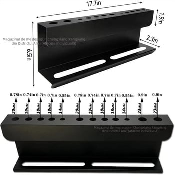 Raft de depozitare din oțel carbon pentru perii de spălat mașini, 2 etaje, stocare pe birou, fixare cu șuruburi