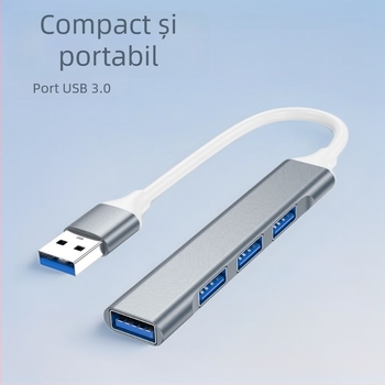 Hub USB-C cu 1–4 porturi, USB 3.0, 5 Gbps viteză de transfer, fără alimentare externă