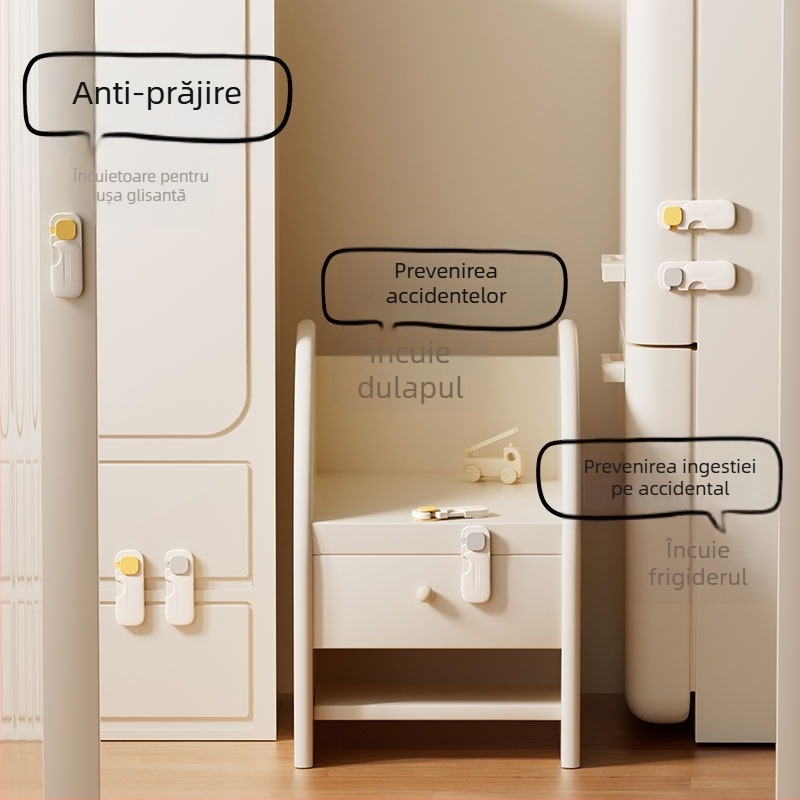 Încuietoare pentru sertar, material ABS, model Square Lock Bulk, compatibilă cu uși din lemn, uși de baie, uși de bucătărie și uși din sticlă