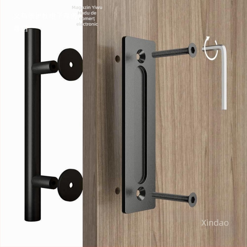 Mâner dublu-față pentru uși de hambar – pentru uși glisante, montaj deschis, canelat