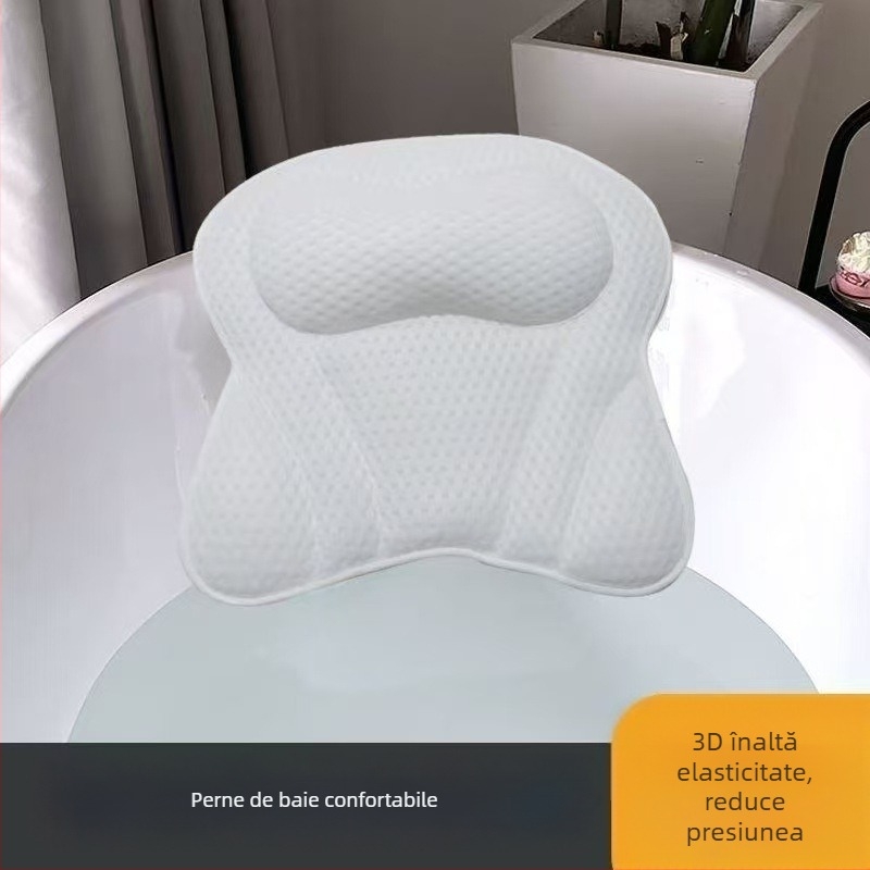 Pernă de baie cu ventuză, în formă de fluture — pernă de masaj multifuncțional, umplută cu fibre și memory foam, nucleu din poliester, pentru adulți, Zhicheng zc-2025