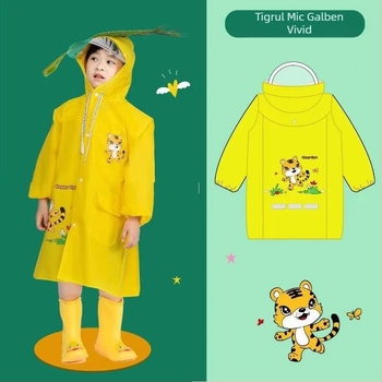 Poncho de ploaie pentru copii, design desen animat, transparent, EVA, grosime 15, strat PU impermeabil, pentru copii