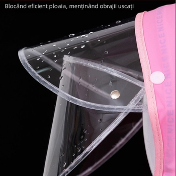 Poncho de ploaie pentru copii, design desen animat, transparent, EVA, grosime 15, strat PU impermeabil, pentru copii