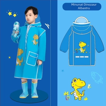 Poncho de ploaie pentru copii, design desen animat, transparent, EVA, grosime 15, strat PU impermeabil, pentru copii