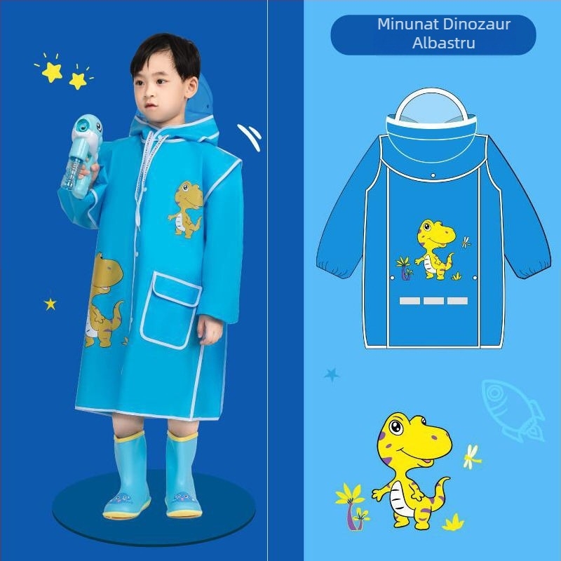 Poncho de ploaie pentru copii, design desen animat, transparent, EVA, grosime 15, strat PU impermeabil, pentru copii