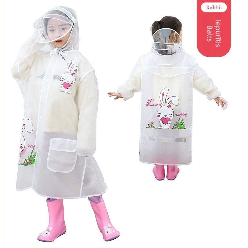Poncho de ploaie pentru copii, design desen animat, transparent, EVA, grosime 15, strat PU impermeabil, pentru copii