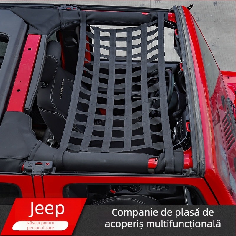 Plasă izolatoare pentru acoperiș cu hamac pentru Jeep Wrangler JK/JL – Piesă de modificare a plafonului moale, personalizabilă