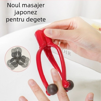 Masaj pentru degete - portabil, operare manuală, trei mingi, construcție din plastic, posibilitate imprimare logo